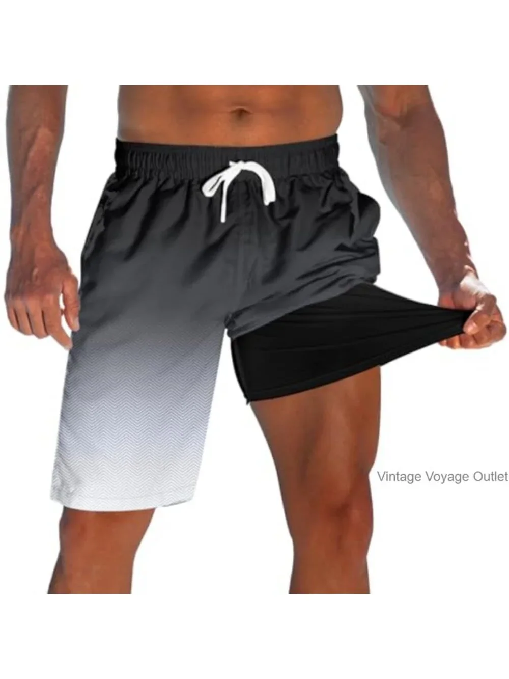 Mens Swim Trunks with Compression Liner 9